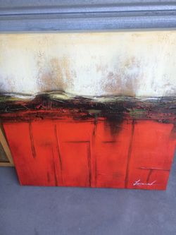 1 1/2 x 1 1/2 small painty signed by artist