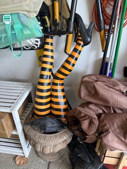 Halloween Witch Legs Planter Decoration