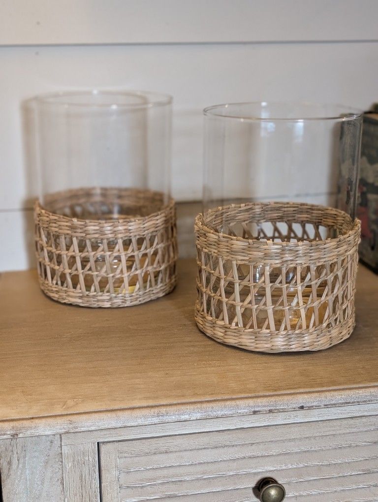 Vases With Woven Base