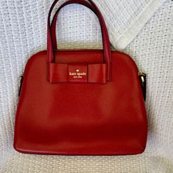Red Kate Spade Purse And Matching Wallet
