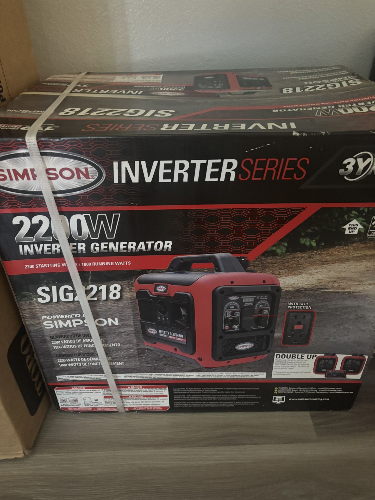 Simpson Cleaning SIG2218 1,800 Watt Portable Inverter Generator with LED Display