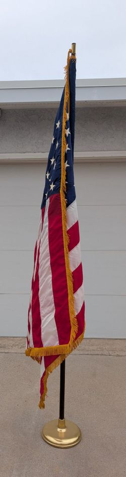 American Flag With Weighted Base