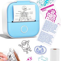Memoking Mini Sticker Printer, Inkless Portable Bluetooth Thermal Label & Photo Printer with App, Pocket-Sized Wireless Printer for Journaling, Scrapb