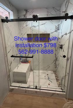 Double Sliding Shower Glass Door