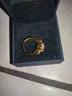 Gold Plated CZ Ring Size 5