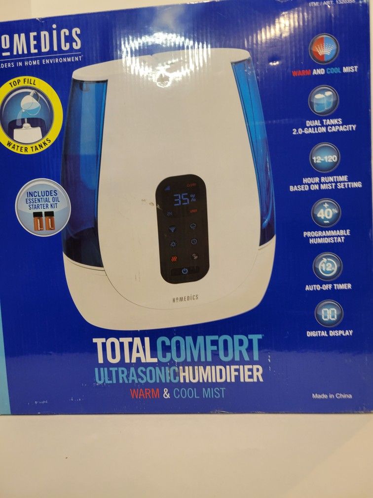 NWOT HoMedics TotalComfort Ultrasonic Humidifier