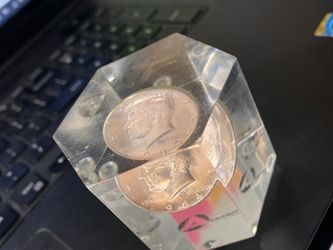 JFK HALF SILVER DOLLAR PAPERWEIGHT