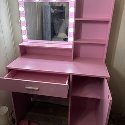 Pink vanity