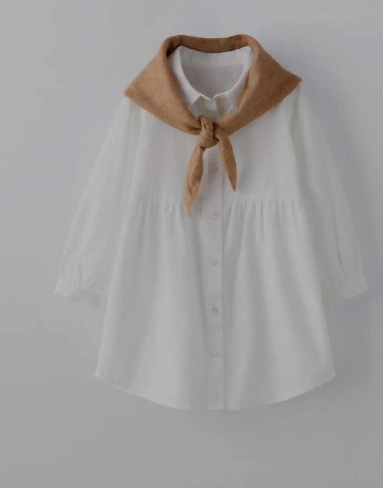 Zara Shirt Dress With Knit Shawl, White Size 2 Years ( Brand New)