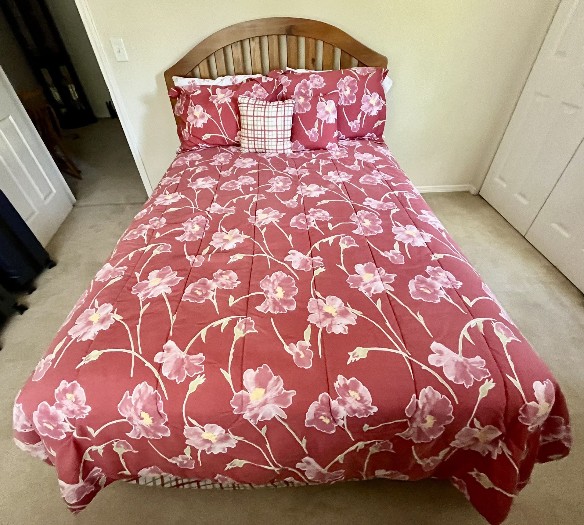 Full size bed with headboard, desk and TV Stand and more