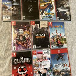 Nintendo Switch Game Lot Bundle Skyrim Pokemon Sword Tony Hawk Demon Slayer Metro Monopoly