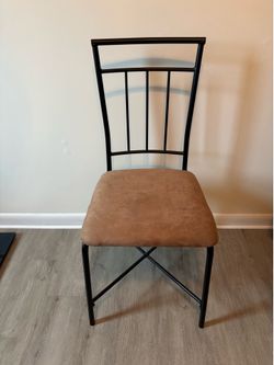 Set of 2 Black Metal Bar Stools / Counter Chairs with Padded Seats