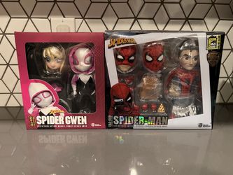 Beast Kingdom SDCC Peter Parker SPIDER-MAN Egg Attack Figure EAA 088 Marvel Limited Edition 2020 And EAA 077 GWEN STACY