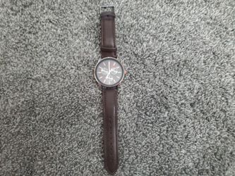 Brown Leather Strap Watch