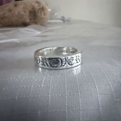 Chrome Hearts Sterling Silver 925 Forever Engraved Signed Band Ring