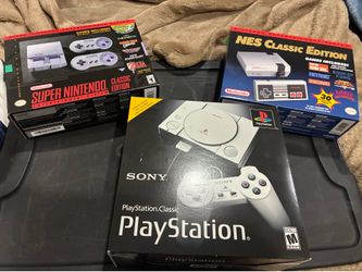 Classic Mini NES, SNES, and PlayStation with Extras NEW