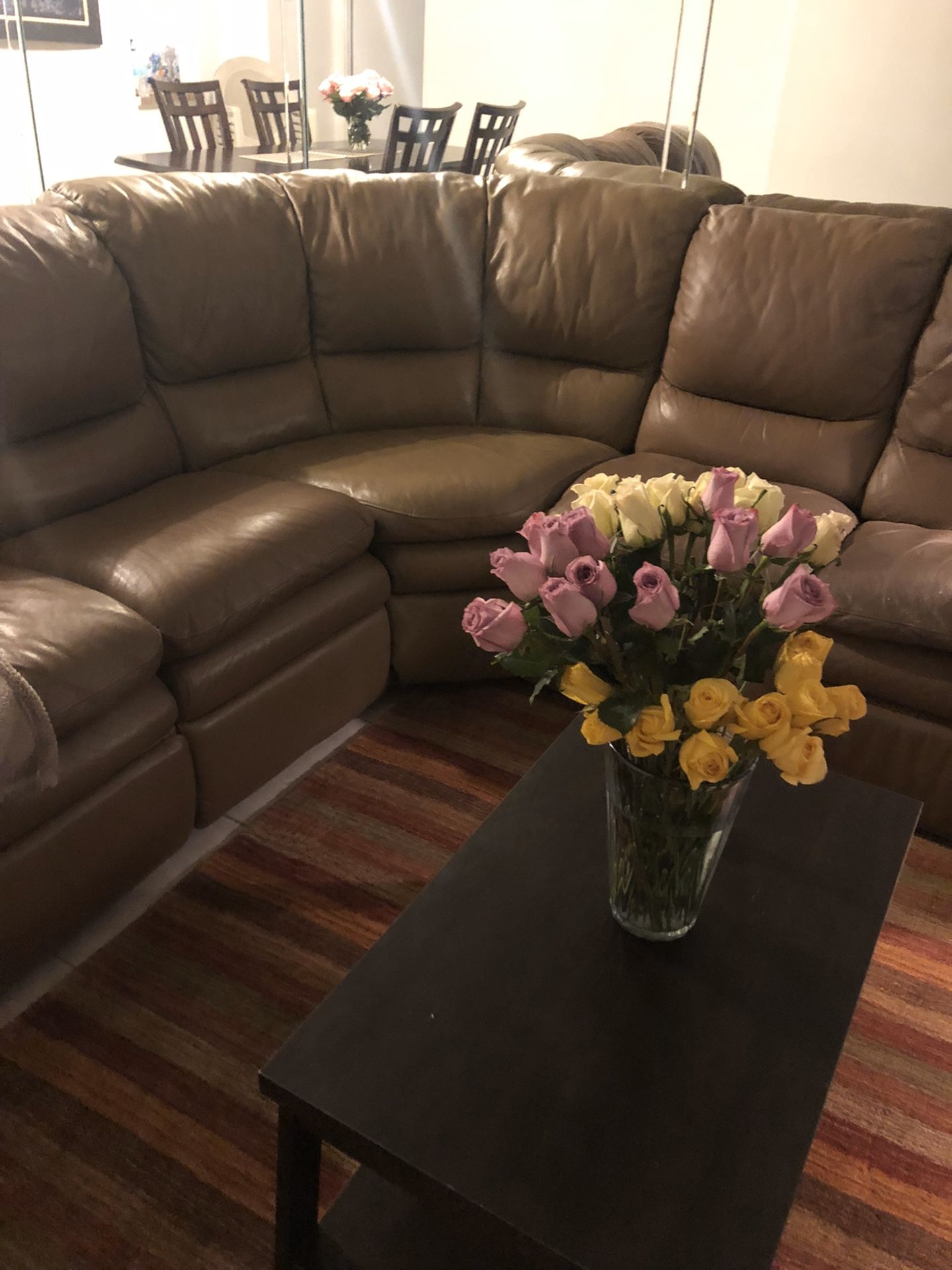 Couch sofa sectional two recliners