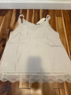 White Lace Trim Cami Tank Top