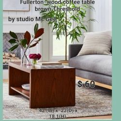 Brand New Threshold & Studio Mc Gee Wood Coffee Table