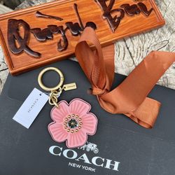Coach tea Rose Charm Bag