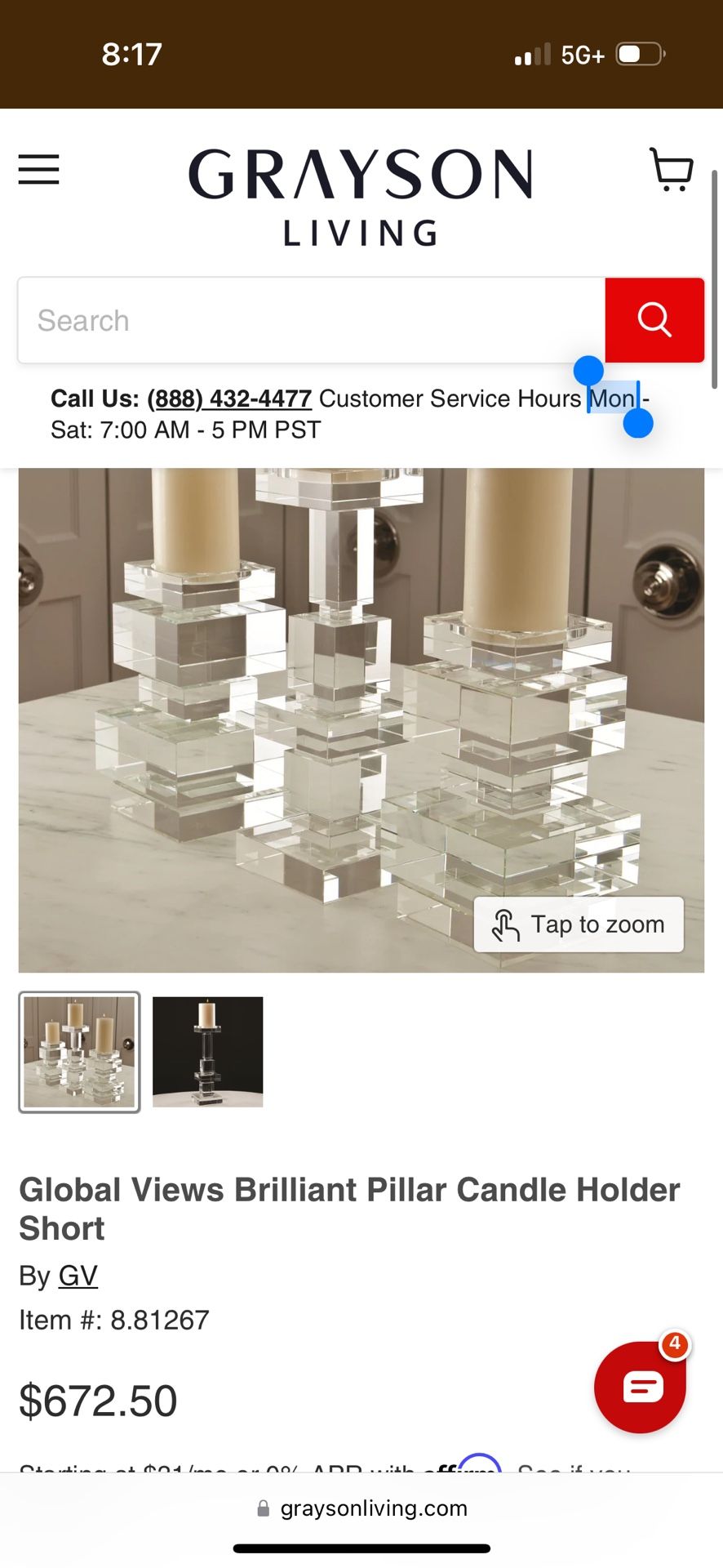 Greyson Living Pillar Candle Holders