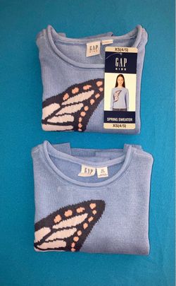 2 Gap Kids Blue Butterfly Knit Girl’s Sweater