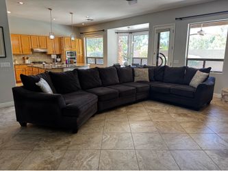 Large Sectional with Cuddler - Charcoal Gray