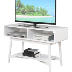 New in Box Wooden Mid-Century Wooden White up to 50inches TV Stand/Entertainment Center