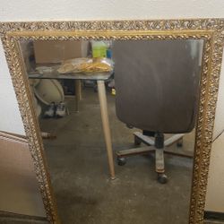 Antique Mirror   Size 30 X 46 Wood Frame 