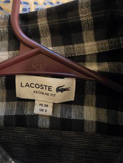 Lacoste official check jersey shirt (Womens Small)