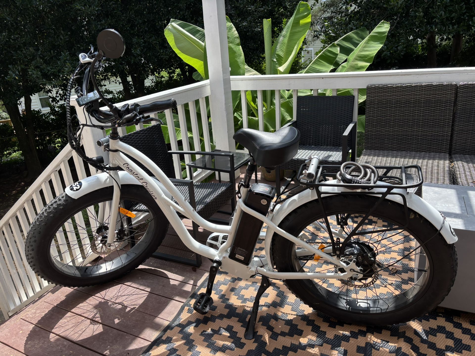 COASTAL CRUISER BIKE Fat Tire Step Thru 26x4 - 52v Beach Cruiser Electric Bike