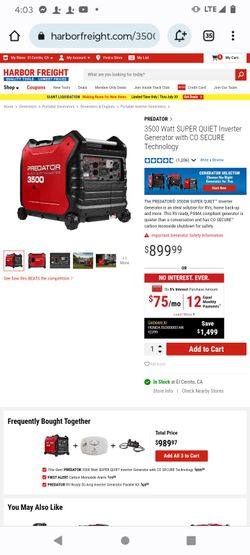 Predator 3500w Super Quiet Inverter Generator 