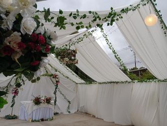 Tent, Drapes, Fake Grass
