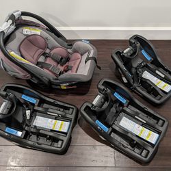Graco carseat + 3 bases