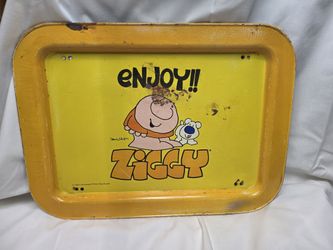 Vintage Ziggy and Rainbow Brite Metal Lap Trays