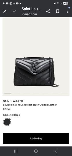 Ysl Crossbody Bag black with chain drop strap