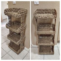 4-Tier Woven Basket Storage Tower