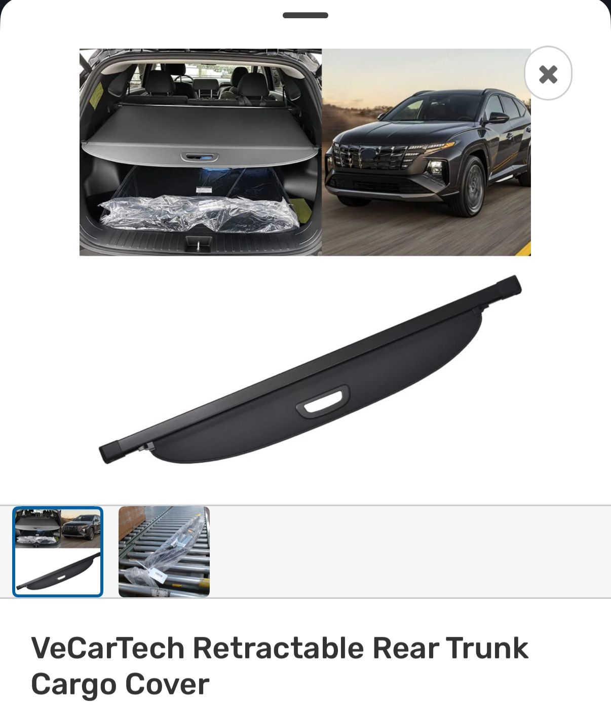 Retractable SUV Cargo Shade Compatible with 2026 2025 2024 2023 2022 hyundai TUCSON Rear Trunk Luggage