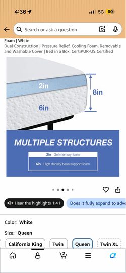 Queen foam mattress $120 obo