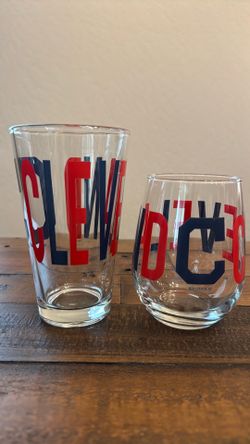 Cleveland Guardians MLB Beer and Wine Glass Set