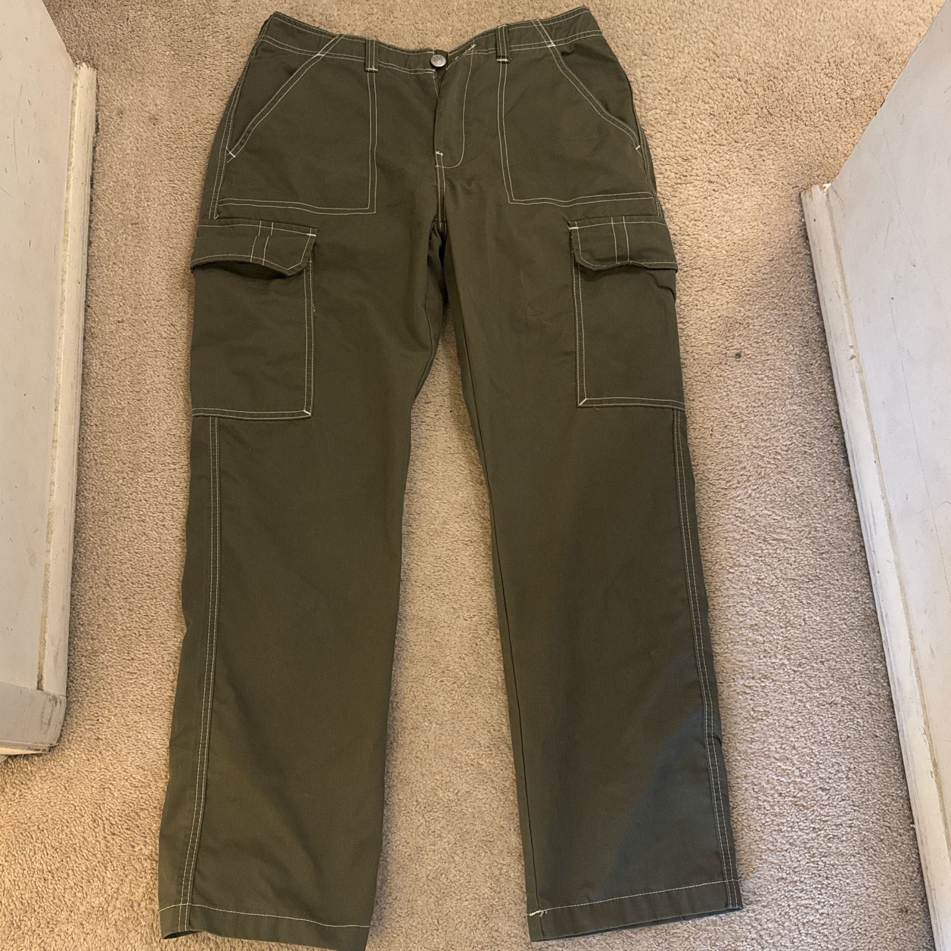 Green True Religion Cargo Pants