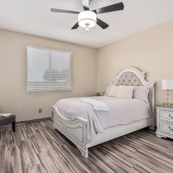 Queen Bed Set Tall Dresser Long Dresser Mirror And Two Night Stands 