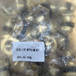 WineWell 1/2" Female NPT 3/4" Male NPT Solid Brass Bulkhead Fitting With 2 Rubber Rings Stablizing (25 pk)