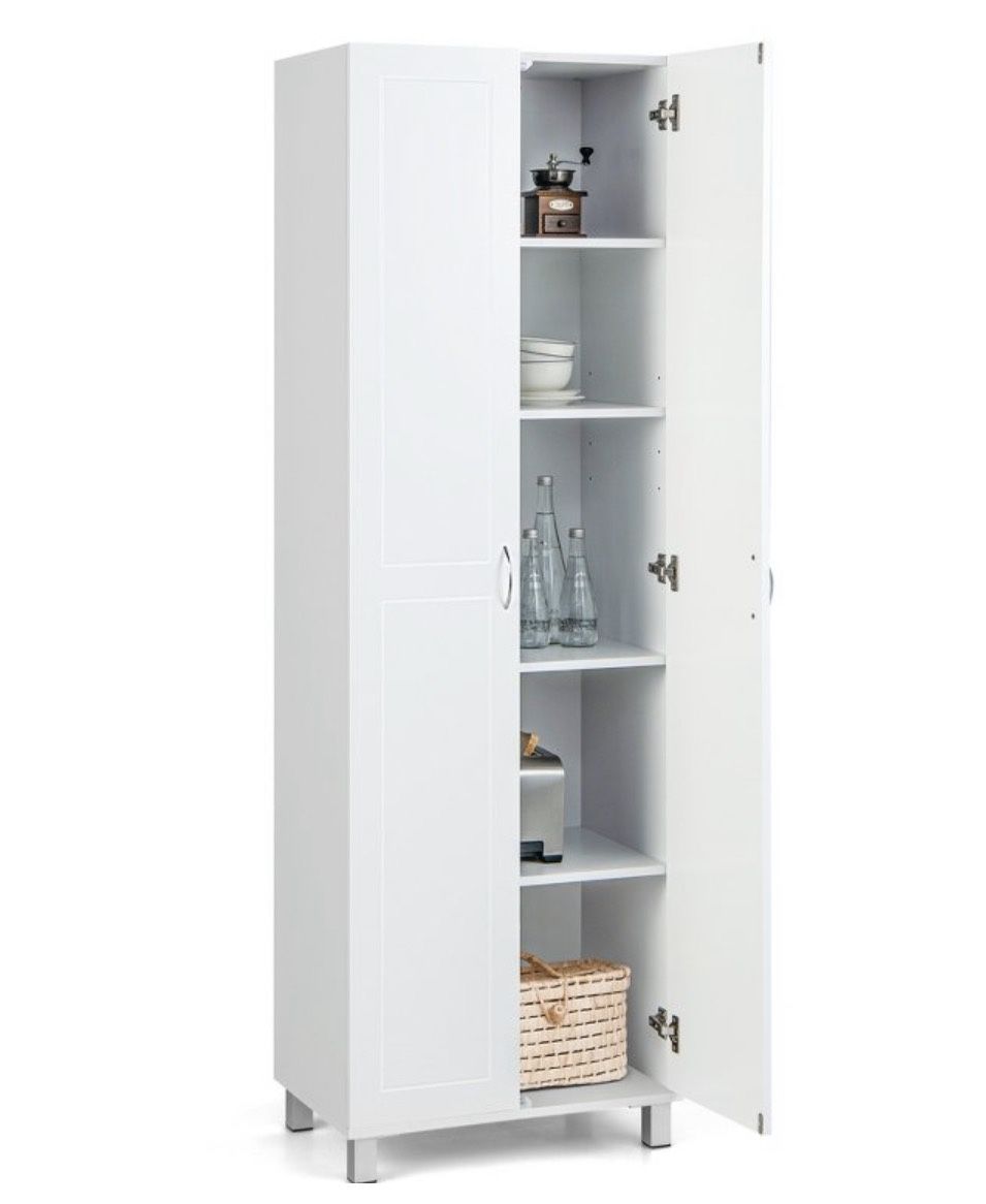 White Costway 73.5” Pantry (2 Of Them)