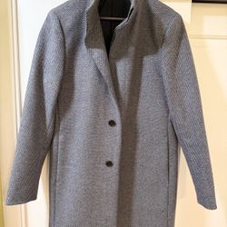 Theory Men’s Belvin Wool Long Gray Coat- Small