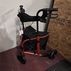 New WALK MATE 3 Wheel Rollator Walker w/Seat; Padded Backrest Lightweight, Aluminum, Foldable Walker, Ideal for Elderly; 8” Tri-Wheel Modern Mobility;