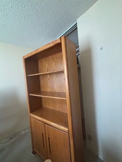 FREE Oak Bookcase with Cabinet Base