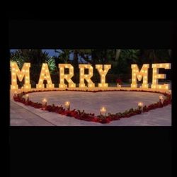 4 Ft Marquee Marry Me Letter With Lights 