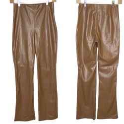 Aritzia Wilfred Women’s Roma Faux Leather Tan Pants Size 2