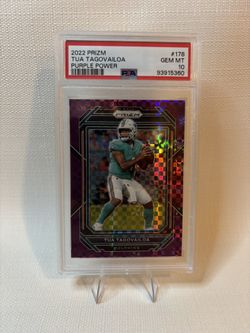 2022 Prizm Tua Tagovailoa Purple Power #14/49 Dolphins PSA 10